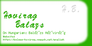 hovirag balazs business card